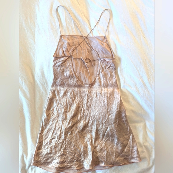 Aritzia Le Fou Wilfred Samba Slip Dress in Stockings Beige, size 8 - Picture 4 of 7